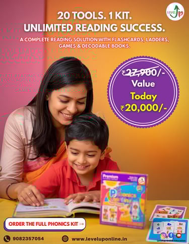 LevelUp Online Education designed phonics reading kit for faster literacy and confidence.