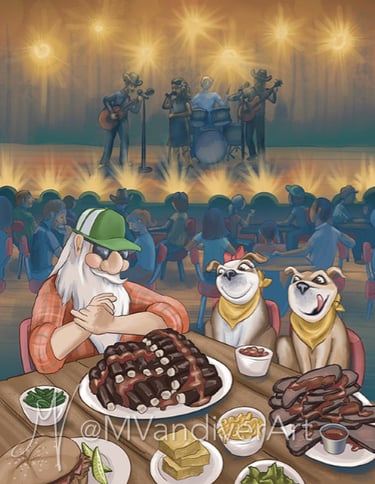 Illustrations from Semi Sam is a Trucker Man by New Orleans artist & illustrator Melissa Vandiver.