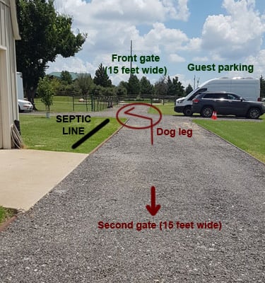 Windy Mane Ranch driveway and septic line to second gate 