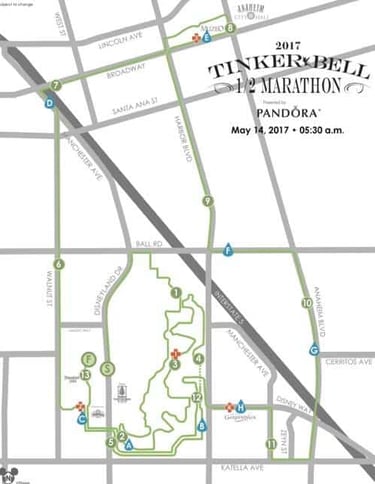 2017 runDisney Tinker Bell Half Marathon Weekend Half Marathon Course Map