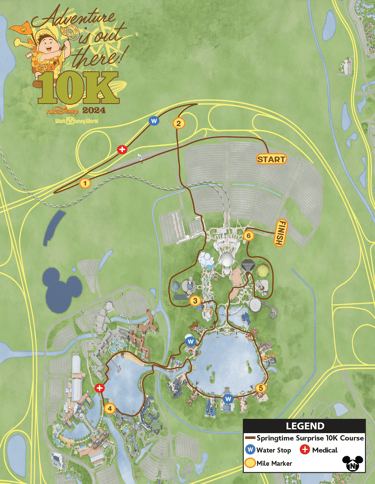2024 runDisney Springtime Surprise Adventure is Out There 10K Course Map