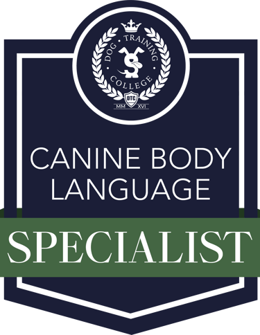 Canine body language specialist dog trainer badge 