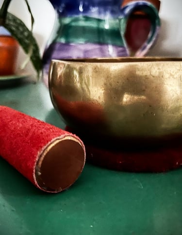 Hand made Meditation bowl and stick for ringing it