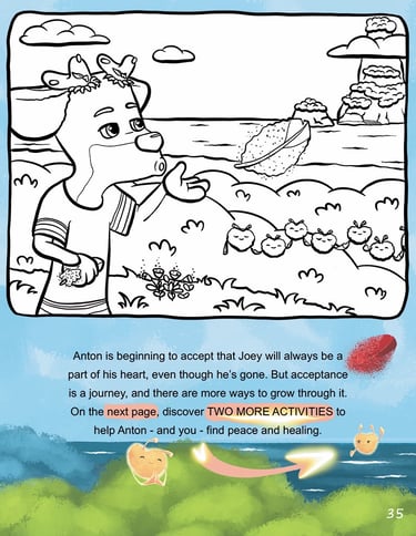 Colouring page from Beyond the Blue Forest Activity Book