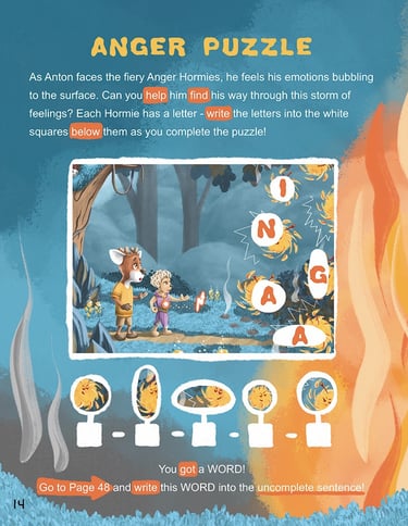 Puzzle activity from Beyond the Blue Forest Activity Book