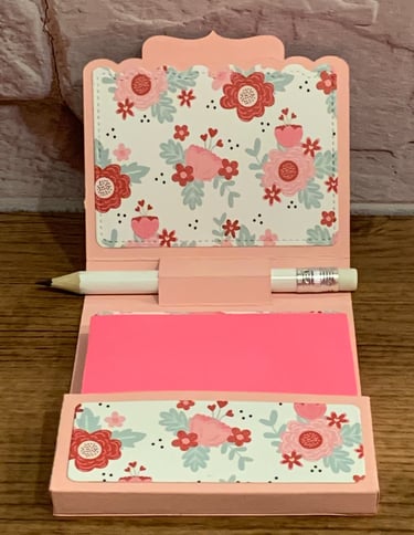 Valentine Sticky Note Pad Holder with Mini Pencil