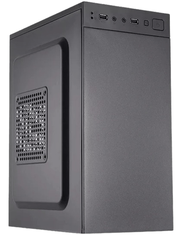 a computer case with a black and white computer case