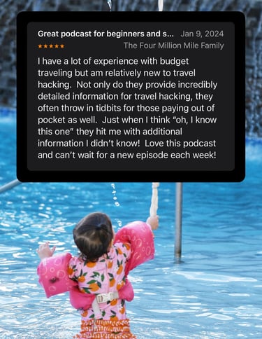 Listener Review of the Wonderland on Points Podcast perfect for beginner travel hackers