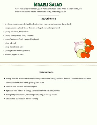 israeli salad recipe card