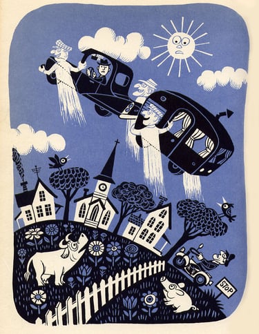 Jim Flora illustration from A Red Skeleton in Your Closet (1965)