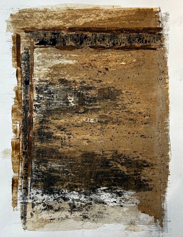 Abstract art. Natural pigments and acrylic on paper. Ditchling East Sussex. Brighton artist Laurence Moracchini