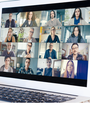 Image of laptop screen of virtual session participants