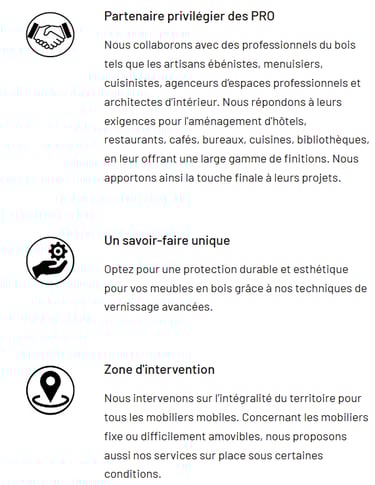 entreprise - société - woodprotect - prestations - services - spécialités - vernis - finition - préparation