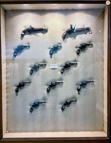 Antique guns and pistols displayed at Government Museum Bundi. 