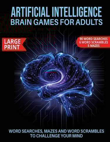 artificial intelligence brain games large print word search puzzle book for adults liora onyx cover