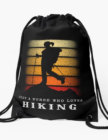 Nurse Hiker Drawstring Bag