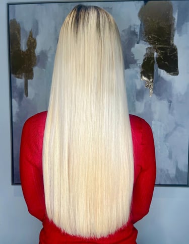 Before and after keratin bonds hair extensions St Albans