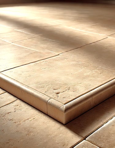 Trawertyn na podłogę, płytki kremowe jasne, luksusowy włoski kamień naturalny