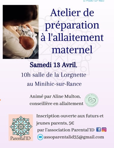 Affiche de l'atelier de préparation à l'allaitement maternel