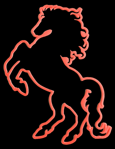 Rising Horse wall art - glow in the dark