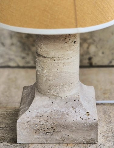 Lampa z kamienia naturalnego, luksusowa lampa z trawertynu