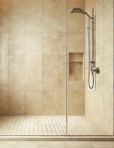 Trawertyn pod prysznic jasny kremowy ivory kamień naturalny