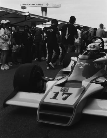 a race car driver getting ready before the race