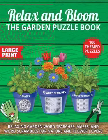 garden word search puzzle book relax and bloom large print calming activity book liora onyx cover