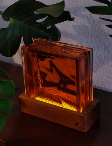 Glasbaustein Lampe by Laura Korrmann