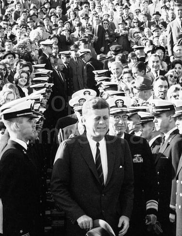President John F. Kennedy at the Army-Navy Game at Phila. Municipal Stadium in 1962 by James Drake