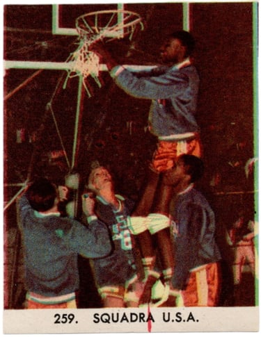 1960 Casa Editrice Filalbo Basketball Card #259 Squadra U.S.A. 1964 Team USA Olympic Basketball Team