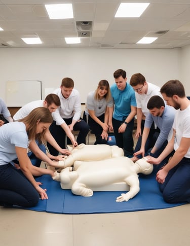 Participants receiving certificates after completing an emergency response course.