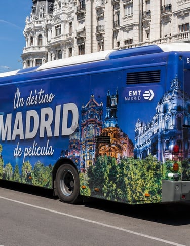 Rotulación integral en autobuses de Madrid centro