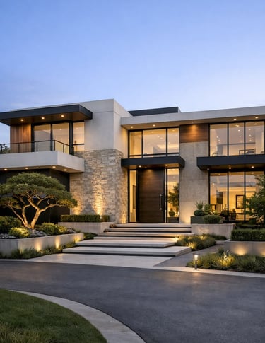 Luxury waterfront home with outdoor patio, pool, and panoramic lake views