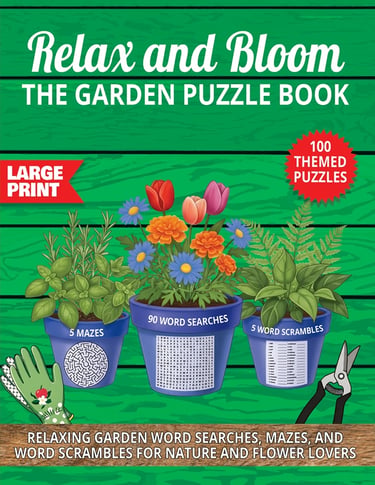 garden word search puzzle book relax and bloom large print calming activity book liora onyx cover