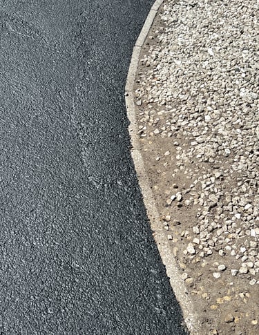 “Before and after tarmac restoration showing driveway repair by PJB Exterior Cleaning”