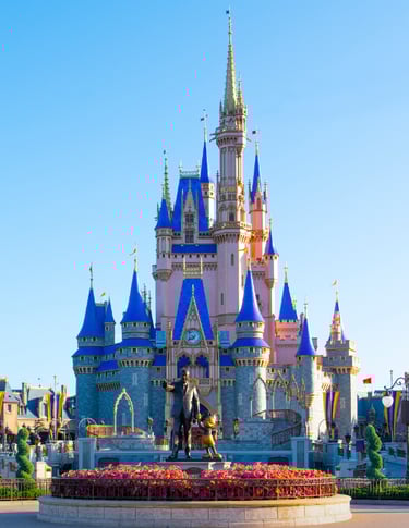 fantasy castle at Disney theme park