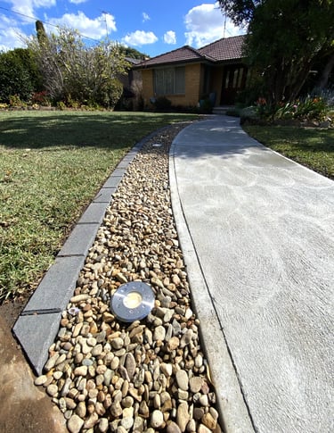new walkway in front lawn
