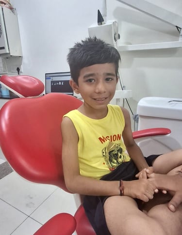 happy and relieved kid at shree dental care near shyamal ahmedabad