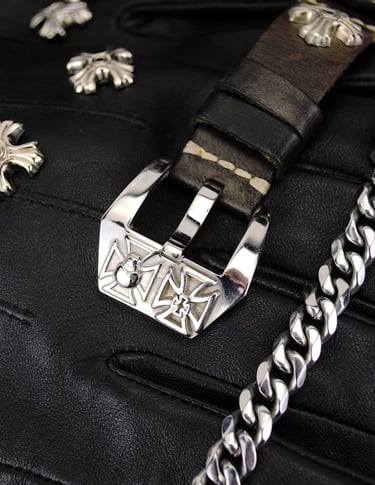 a watch with a leather strap