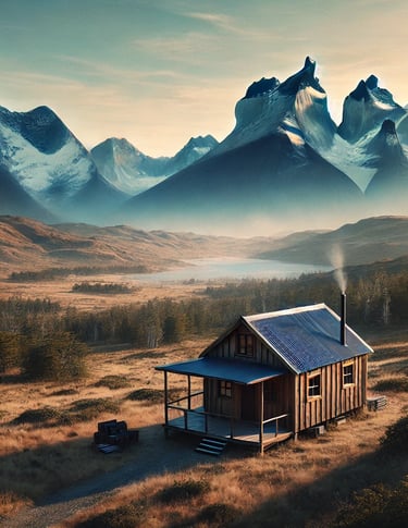 Cabaña remota en la Patagonia