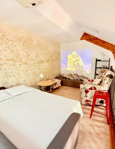 La mezzanine, idéale pour des soirées cinéma sous la couette
