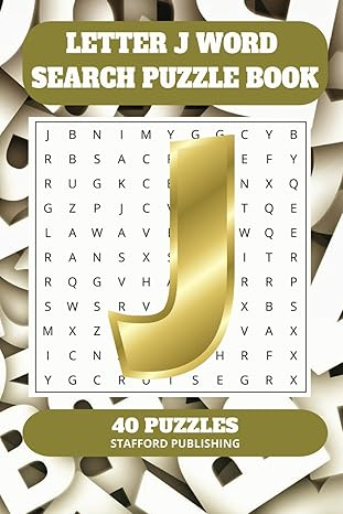 Letter J Word Search Puzzle Book