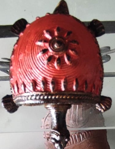 "Handcrafted colorful brass turtle for home decor–Bastar tribal art-Designed for export"
