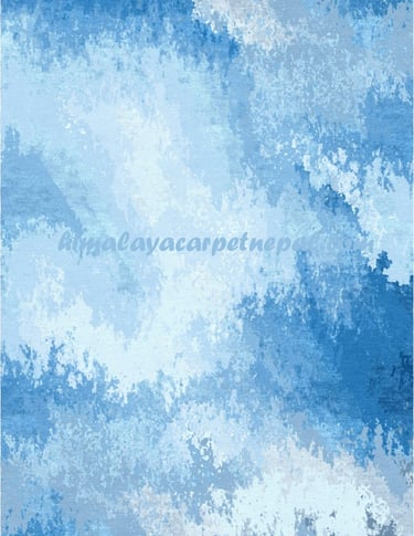 hand knotted high quality Nepalese carpet -  Abstract Sky Lake - himalayacarpetnepal.com