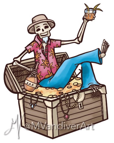 Illustrations from the menu for Beachbum Berry's Latitude 29 by New Orleans artist Melissa Vandiver.