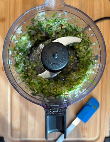 chopped ingredients for flavour base