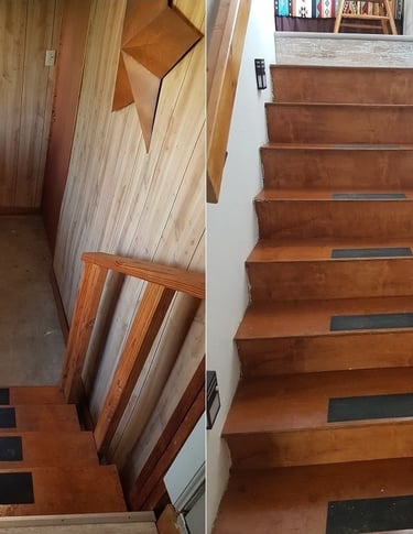 Windy Mane Ranch Bunkhouse flights of stairs