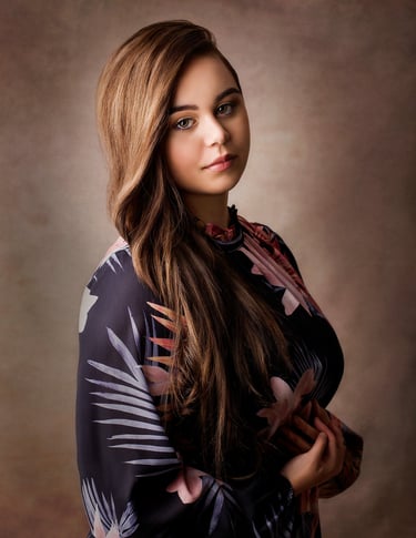 Fine art female portrait photographed in Sydney studio