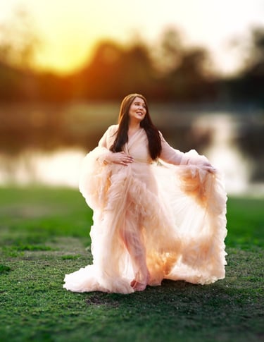 Pregnant woman photographed during a fine art outdoor maternity session in Western Sydney